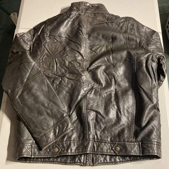 Vintage Levi's Strauss Brown Polyurethane Unreal Leather Jacket Men's Large L - Picture 2 of 7